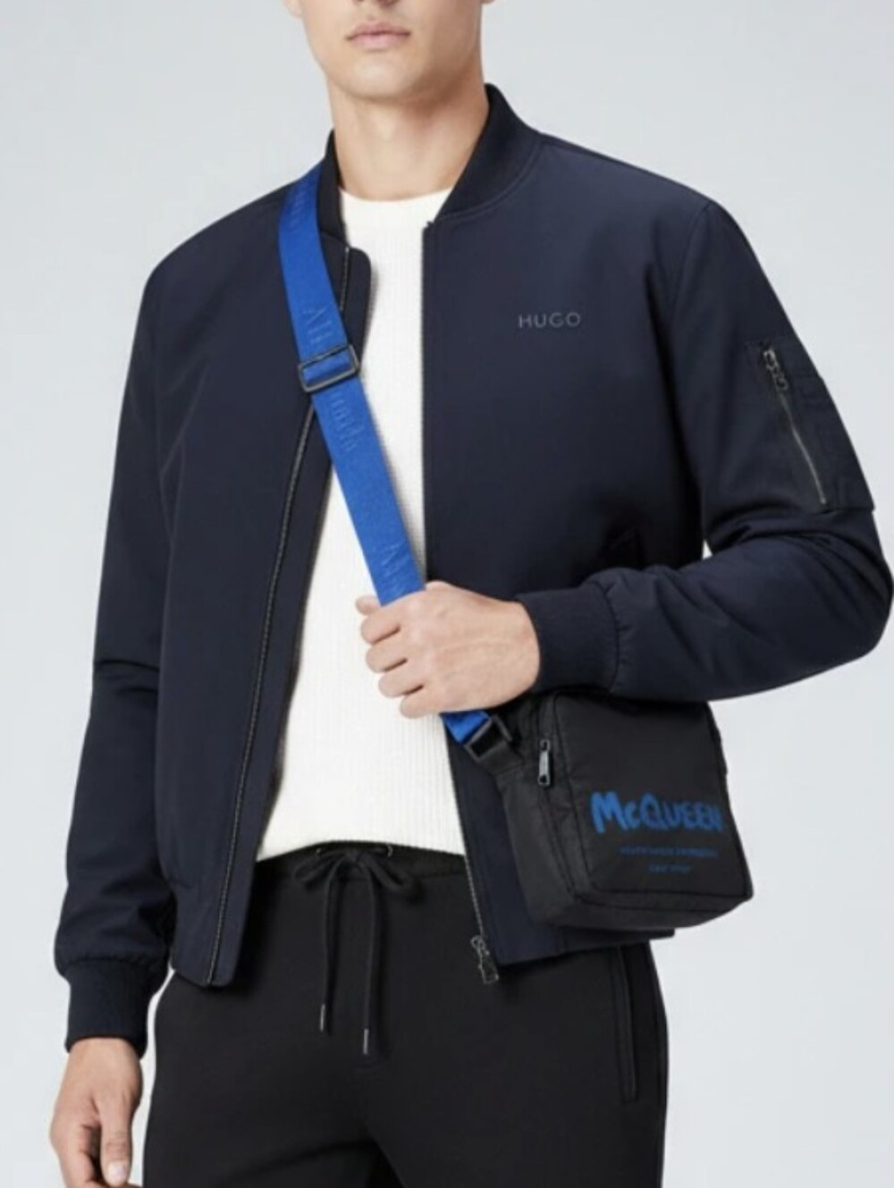 Hugo Boss Men's Baxen Bomber Jacket In Dark Blue Size XL NEW - Picture 2 of 12